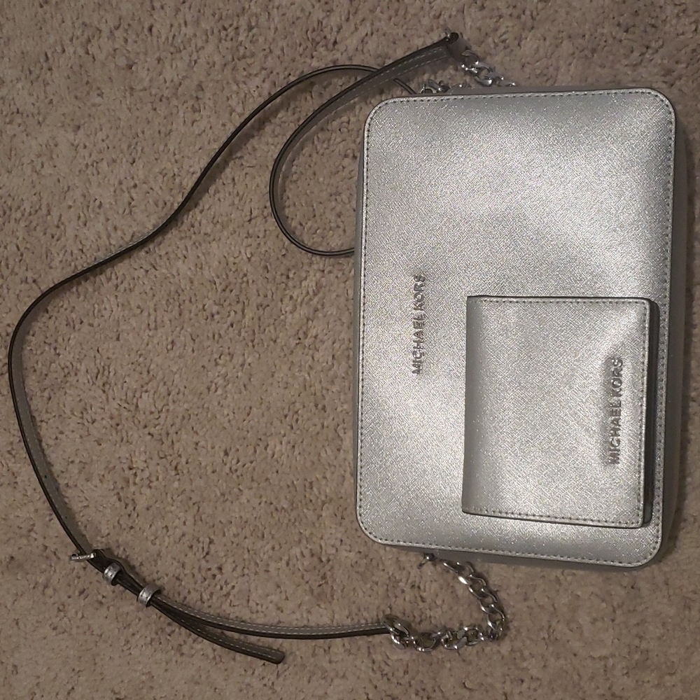 Michael Kors Jet Set Large Saffiano Leather Crossbody Bag and Wallet
